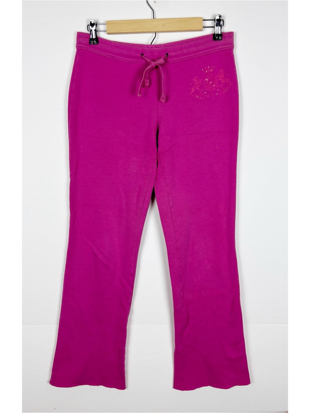 Vintage Y2K Express Rhinestone Crest
Fleece Sweatpants Pink Size XS
